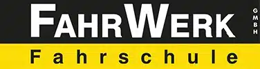 Fahrschule Fahrwerk - Logo des Unternehmens mit Gmbh. Es führt zur Startseite der Website.