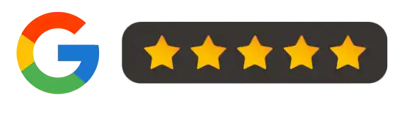 Google Logo mit 5 Sternen