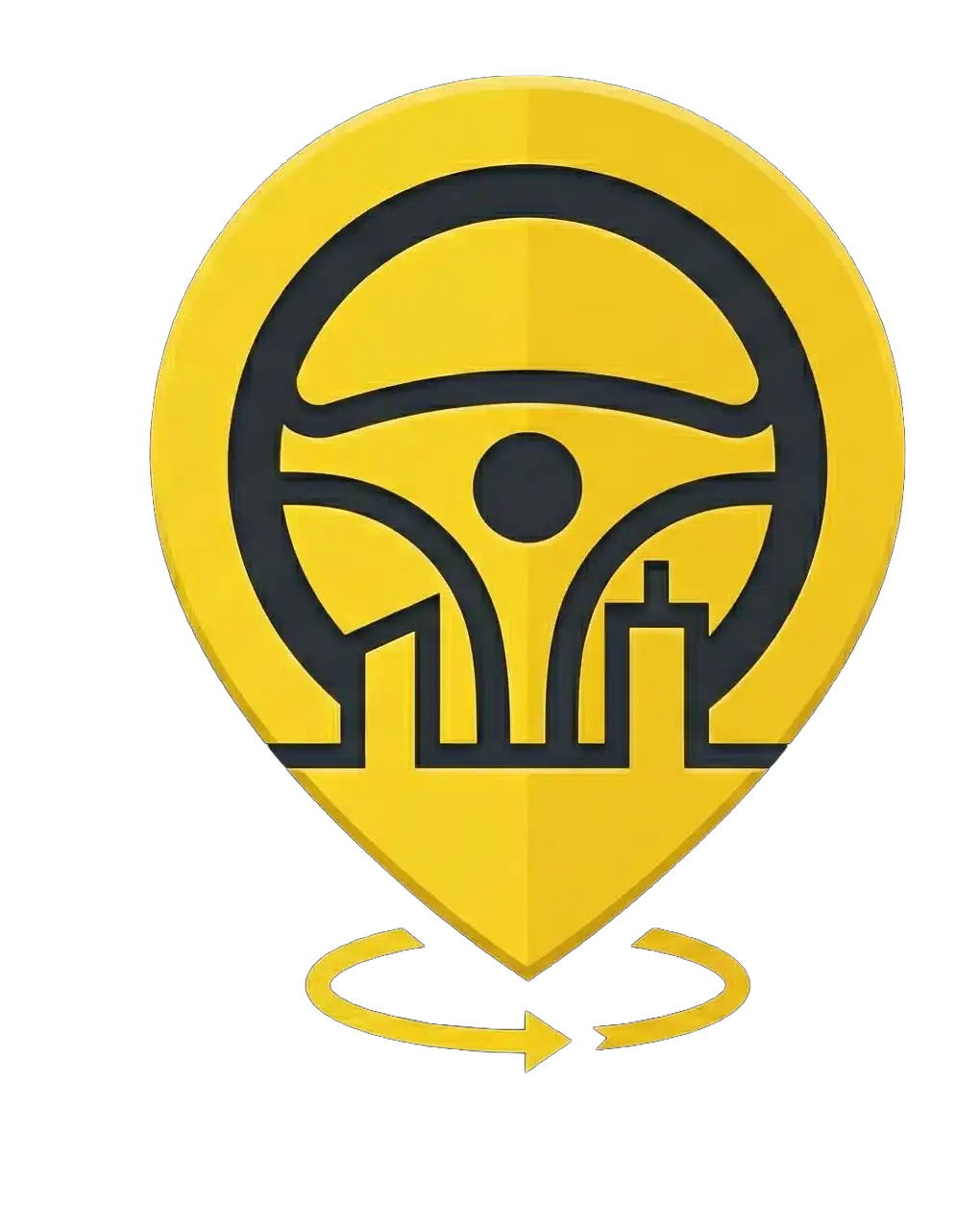Standort Icon mit einem Lenkgrad